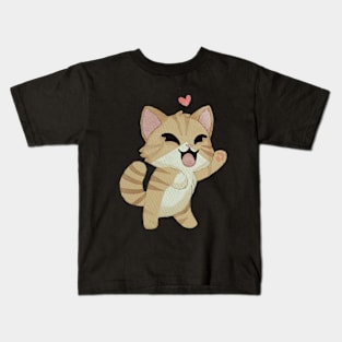 Happy kitty with little heart Kids T-Shirt